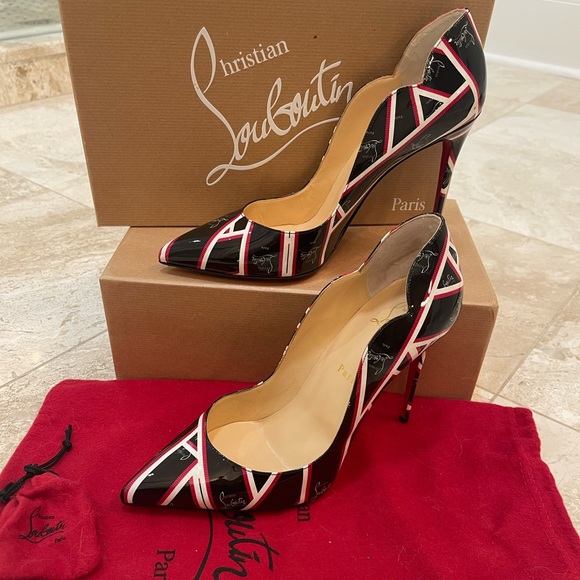 CHRISTIAN LOUBOUTIN
Multicolor Ribbon Print Pigalle 100 Heels